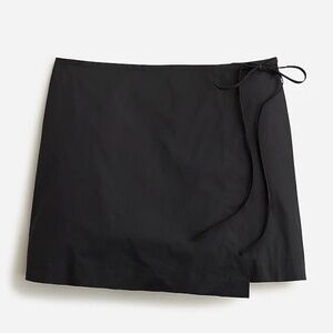 J. Crew Cotton Poplin Side-Tie Skort Black